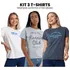 Kit 3 Blusas Femininas Algodão Confortáveis Estampadas