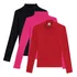 Kit 3 Blusas Femininas Canelada Manga Longa Gola Alta Malwee