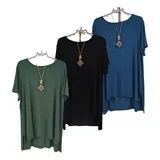Kit 3 Blusas Larguinhas