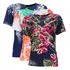 Kit 3 Blusas Liganete Estampada Feminina Túnica Manga Curta