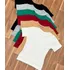 Kit 3 Blusas T Shirt Feminina Canelada Gola Manga Curta