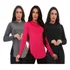 Kit 3 Blusas Vest Legging Tapa Bumbum Manga Longa Com Capuz