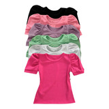 Kit 3 Blusinha Manga