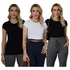Kit  3 Blusinhas Feminina Baby Look Viscolycra T-shirt