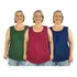 Kit 3 Blusinhas Feminina Plus Size Regata Alça Grossa Lisa