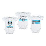 Kit 3 Body Bebê Gremio Time Futebol Infantil Personalizado