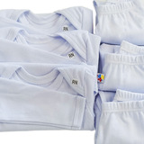 Kit 3 Body Bebê Manga Longa Calça Mijão Rn Infantil Branco