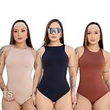 Kit 3 Body Regata Suplex Feminino Premium Moda Verão PRETO NUDE E MARROM TAM ÚNICO 36 Ao 42 