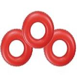 Kit 3 Boias Circulares Colorida Grande 76cm Infantil Piscina Praia Criança Redondo Brinquedo Inflável -Vermelho-