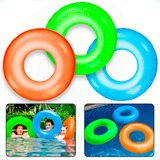 Kit 3 Boias Neon 76cm Grande Redonda Inflável Piscina Praia