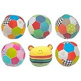 Kit 3 Bola De Pelúcia Colorida Com Barulhinho Brinquedo Decoração 15Cms Cores Sortidas