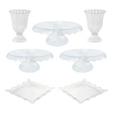 Kit 3 Boleira Slim 2 Vaso Slim 2 Bandeja Luxo Decoração
