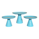 Kit 3 Boleiras Doceiras Em Cerâmica Para Decoração De Festa
