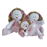 Kit 3 Bonecas Pano Bailarina Artesanal Decoraçao Quarto Bebe