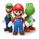 Kit 3 Bonecos Super Mario Luigi Yoshi Acabamento Perfeito