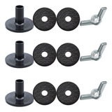 Kit 3 Borboletas Estante Prato Bateria 8mm 6 Feltros 3 Bases