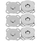 Kit 3 Botões Magnéticos 18mm Fecho Imantado Prata P Costurar Imã