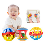 Kit 3 Brinquedo Chocalho Bolinha Colorida Bebê Infantil Bola