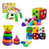 Kit 3 Brinquedo Educativo Mesa Didática Atividades Infantil