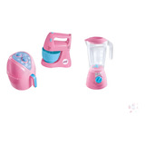 Kit 3 Brinquedos Batedeira Liquidificador E Air Fryer Menina