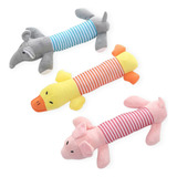 Kit 3 Brinquedos De Pelúcia Pet Com Apito Pra Cachorros Caes