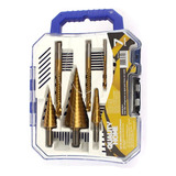 Kit 3 Brocas Escalonada Aço Profissional Para 12mm 20mm 32mm