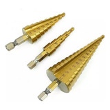Kit 3 Brocas Escalonadas Para Metal D Titânio 4 32mm