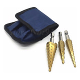 Kit 3 Brocas Escalonadas Titanio 3 12mm 4 12mm 4 20mm