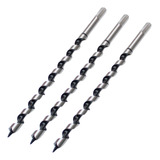 Kit 3 Brocas Longa Madeira Espiral Sextavado 1 4 3 8 5 16