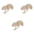 Kit 3 Broches De Strass Flor Elegante Banhado A Ouro 18k