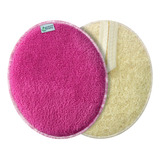 Kit 3 Bucha Vegetal Oval Esponja Banho Esfoliante Dupla Face