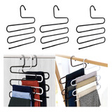 Kit 3 Cabides De Metal Em S Com 5 Divisórias Promoção Calças
