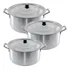 Kit 3 Caçarolas Alumínio Linha Hotel Restaurante N 30 35 40 Cor Prateado