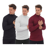 Kit 3 Cacharrel Masculina Gola Alta Canelada