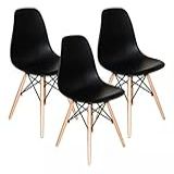 Kit 3 Cadeiras Charles Eames Eiffel Preto 
