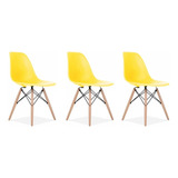 Kit 3 Cadeiras Charles Eames Wood