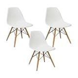 Kit 3 Cadeiras Eiffel Charles Eames DKR Branca