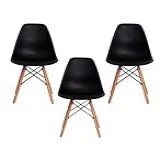 Kit 3 Cadeiras Eiffel Charles Eames DKR Preto