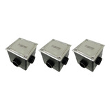Kit 3 Caixa De Passagem Led Piscina Sodramar Tampa Inox