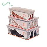 Kit 3 Caixa De Sapato Transparente Para Organizar Tamanhos P M E G