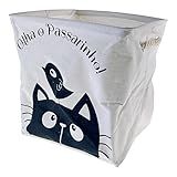 Kit 3 Caixa Organizadora Cesto Multiuso Roupa Suja Brinquedos Organizador Dobrável Infantil Estampa Passarinho 