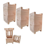 Kit 3 Caixas Abelhas Jataí Asf Modelo Inpa Eucalipto 10x10cm