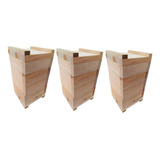 Kit 3 Caixas Abelhas Jataí Asf Modelo Inpa Eucalipto 12x12cm