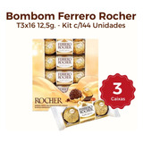 Kit 3 Caixas Bombom Ferrero Rocher T3 144 Unidades