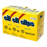 Kit 3 Caixas Clips Para Papel Bacchi Galvanizado Papelaria