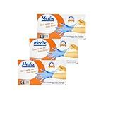 Kit 3 Caixas De Luvas Descartáveis Nitrílicas Azul Sem Pó Caixas Com 100 Unidades G