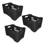 Kit 3 Caixas Plásticas Hortifrúti Agrícola Organizadora Plás