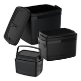 Kit 3 Caixas Térmicas Cooler Combo 32 12 5 L Preto Soprano