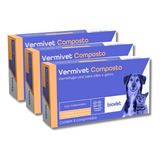 Kit 3 Caixas Vermífugo Vermivet Composto 12 Comprimido 600mg