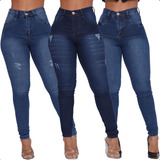 Kit 3 Calça Jeans Feminina Levanta Bumbum Com Lycra 